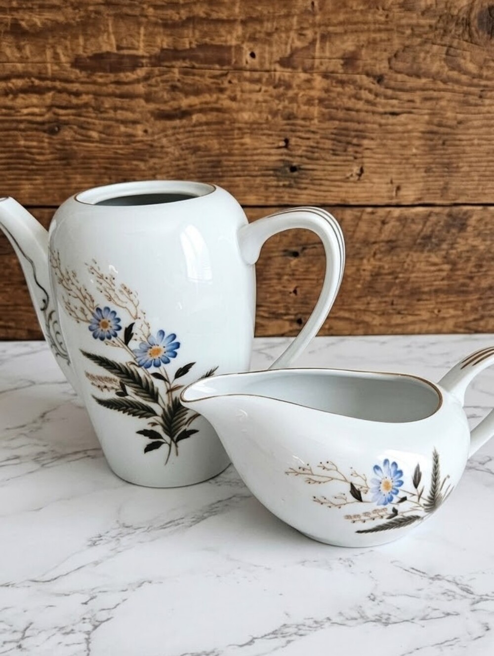 Vintage NAD Fine China (Japan) Coffee/Tea Pitcher & Creamer Jug Set